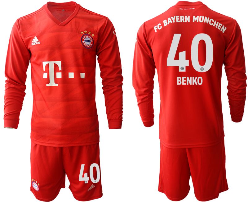 Men 2019-2020 club Bayern Munich home long sleeves #40 red Soccer Jerseys->bayern munich jersey->Soccer Club Jersey